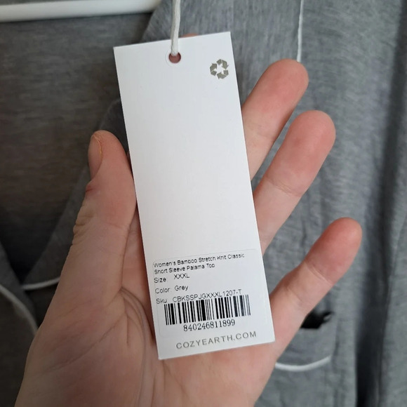 NEW Cozy Earth Women's Grey Bamboo Button Up Soft Shirt Pajama Top Size 3XL - Picture 6 of 7